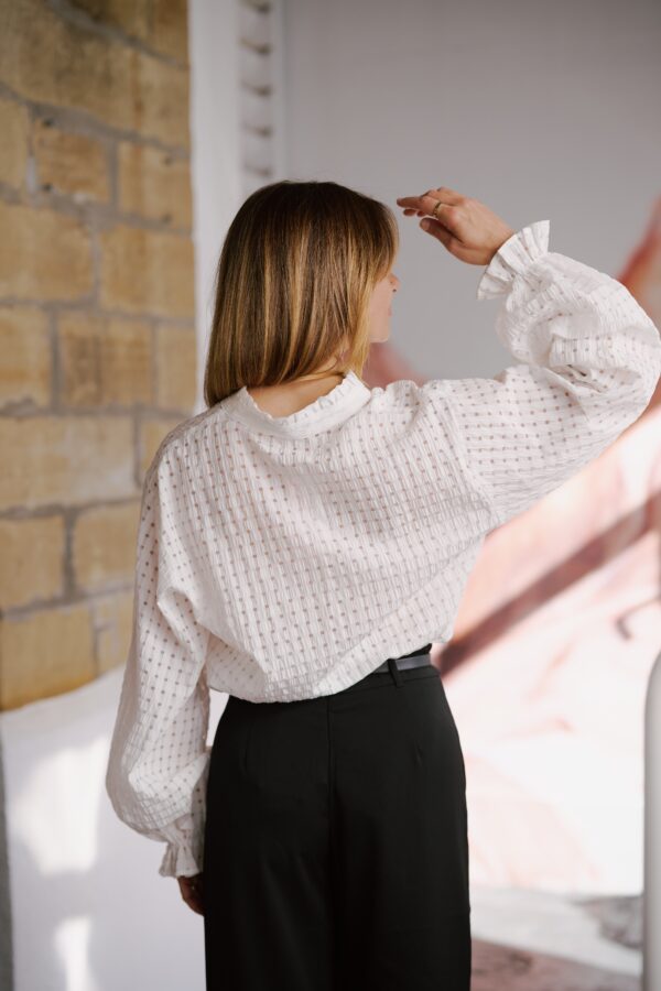GINGHAM TEXTURE BLOUSE - Image 3