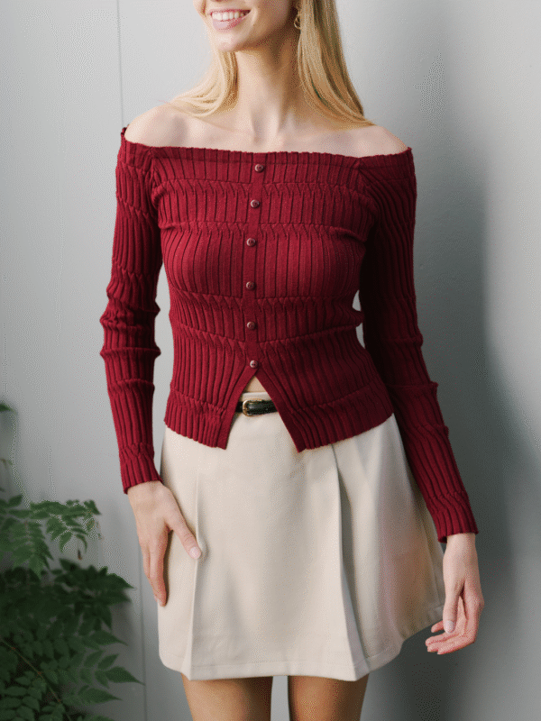 MERLOT KNIT TOP - Image 2