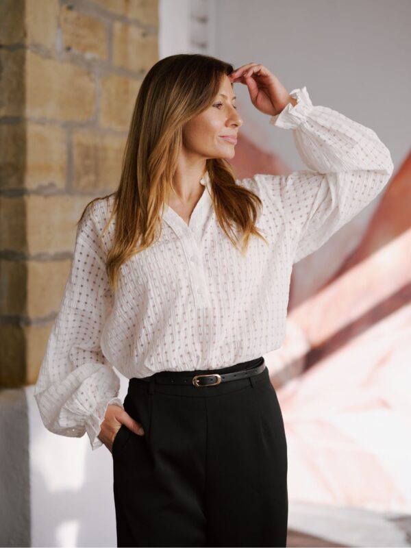 GINGHAM TEXTURE BLOUSE